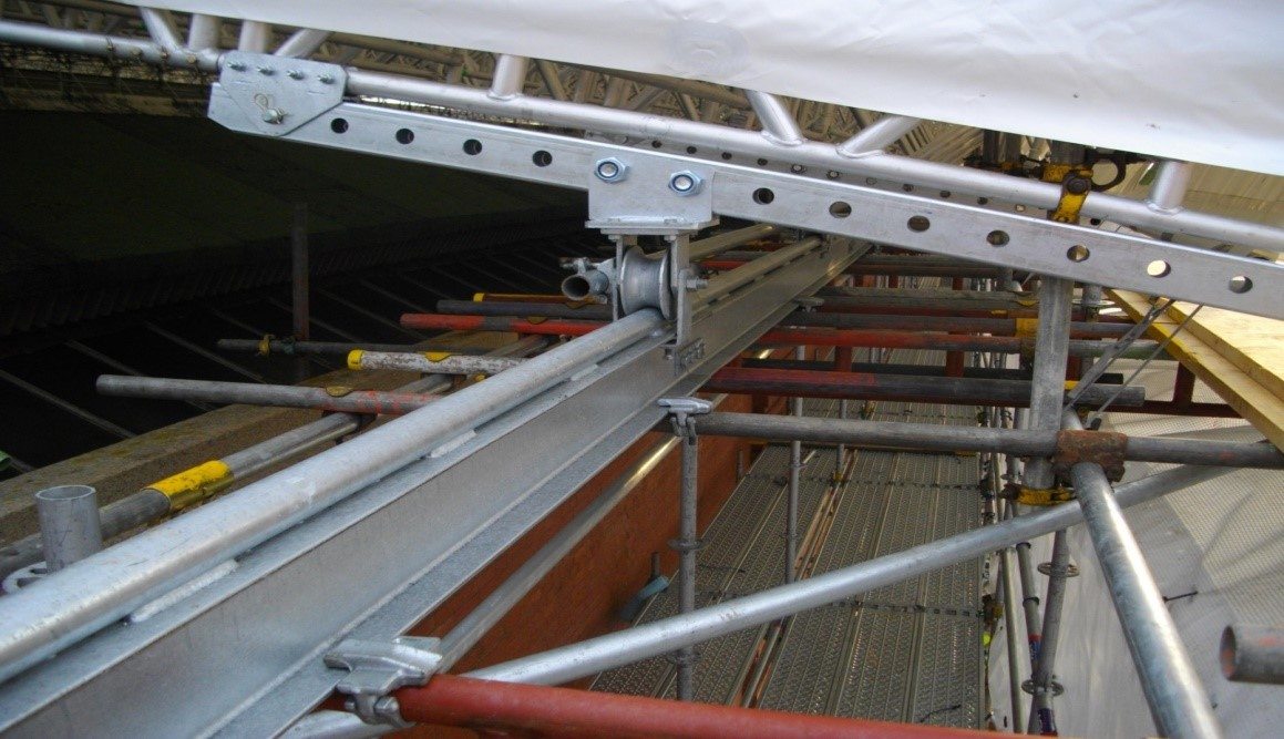 Anti-Uplift Track System for Rolling Temporary Roofs